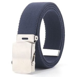 New Fashion Men's Canvas Belt Silver Alloy Buckle Casual Women's Belt 3.8cm Design Unisex For  OLN