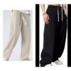 2 In 1 Asake Unisex Baggy Joggers Black And Cream