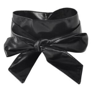 Black Wide Waist Wide Leather Waistband