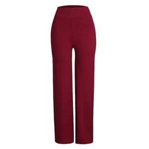 High Waist Palazzo  Trousers -Wine