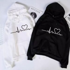 2in1 Black And White Hoodie With Print