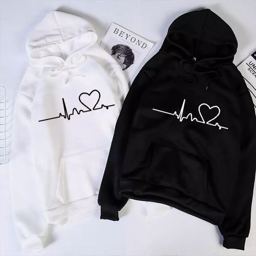 2in1 Black And White Hoodie With Print