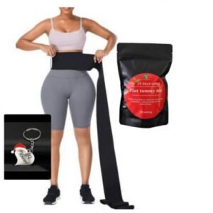Waist Trainer Long Belt Tummy Wrap Slimming Belt For Flat Tummy And Free Flat Tummy Tea And Free Keyholder