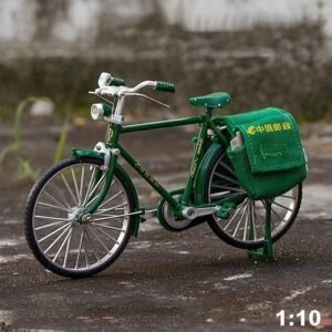 Simulated alloy 28bar bicycle model, nostalgic retro postal government ornaments, children's bicycle collection Erba Dagang Retro Green Belt Blue Belt Cheer Up