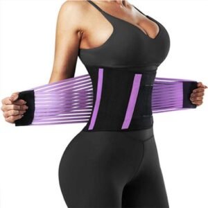 (Purple)Sport Girdle Corset Sweat Girdle Soft Elastic Slim Shapewear Fish Silk Design Breathab JIN