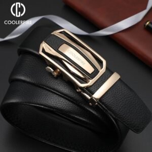 2019 New Luxury Man Belt Automatic Buckle Genuine Leather Black Belts For Men Designer Male Belts Strap 3.4mm 1.35" ZD092