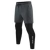 2023 Men Run Pants Double Layer Pant Tight Training Basketball Legging Print Fitness Sweatpant Pockets Running Trousers