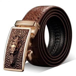 Men's Genuine Leather Belt Crocodile Pattern Belt Man's Belt Automatic Buckle Pant Belt
