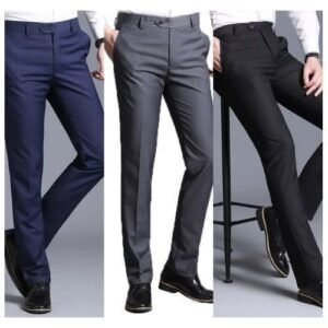 3 In 1 HIGH QUALITY Suit Trousers- Navy Blue, Black And Grey