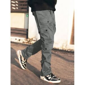 Grey Pocket Button Combat Pant