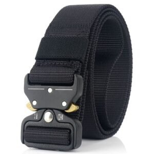 Men's Tactical Nylon Belt, Hunting Training, Outdoor Tactical - Black