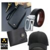 4-in1 Super Unisex Combo Wallets, Cap & Reversible Belt