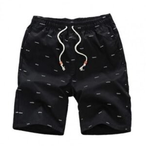 2022 Summer New Shorts Men Mid Rise Fish Bone Print Men Shorts Loose Drawstring Pockets Short Pants Bottoms High Quality Shorts