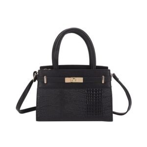 Black Portable  Leather Ladies/ Women Hand Bag