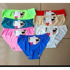 6 - Beautiful Condom Seamless Panties With Lace Multi Colour