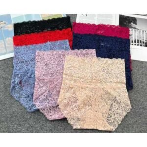 12pcs Beautiful High Waist Ladies Lacey Full Cover Panties