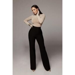 High Waisted Palazzo Trouser - Black