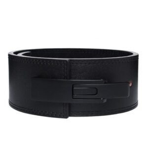 (Black)Sports Waist Belt Cowhide Solid Color Adjustable Fitness Weightlifting Belt Wear-resist JIN