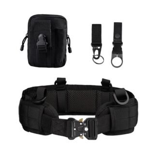 (Black)Tactical Battle Belt Set Detachable  Shooting Training Molle Girdle Hunting Paintball Padded Waist Combatr Army Style Co OLN