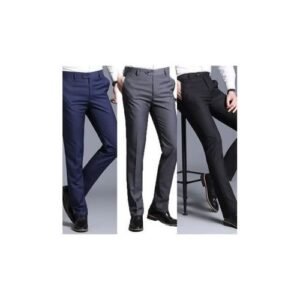 3PCS Corporate Cute & Smart Suit Trousers - Black, Ash & Blue
