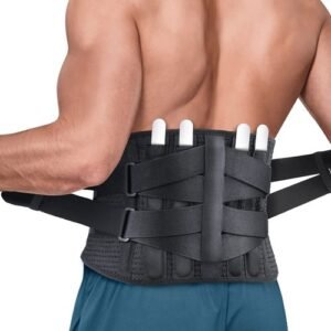(Black)Medical Back Lumbar Support Belt Waist Orthopedic Brace Posture Men Women Corset Spine Decompression Waist Trainer Pain Relief MAA