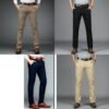 4in1  Bundle Chinos For Men- Black + Navy Blue + Milk + Carton Color...