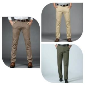 3 Pieces Quality Chinos For Me -Army Green+Milk+Carton Color