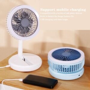 Portable telescopic folding USB charging home desktop mini fan