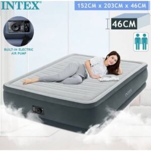 Intex Inflatable Double  Dura Beam Air Mattress With Internal Pump 1.52m X 2.03m X 46 Cm
