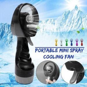 Portable Handheld Water Spray Cooling Fan Mist Outdoor Hiking Travel Cooler Black