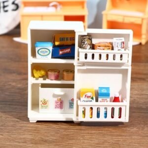 Hot Sale 16PcsSet 1:12 Doll House Freezer Model White