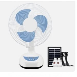 12? Inch Rechargeable Table Fan With Solar Panel
