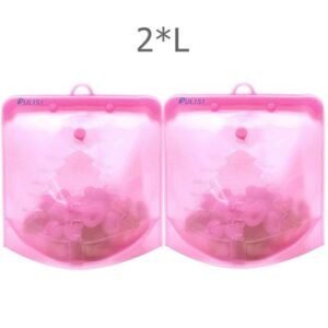 2Pack Silicone Food Bag 10ml 1000ml 0ml Leakproof Containers Reusable Fresh Bag Food Storage Bag Freezer Bag Snack