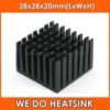 We Do Heatsink 5pcs 28x28x20mm Cheap Cpu Aluminum Heat Sink Cooling Cooler Radiators For Sale Black Anodized