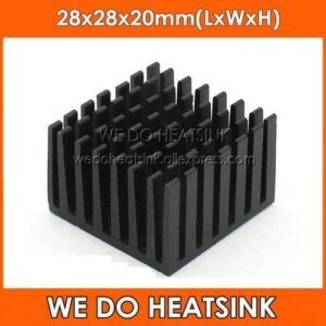 We Do Heatsink 5pcs 28x28x20mm Cheap Cpu Aluminum Heat Sink Cooling Cooler Radiators For Sale Black Anodized