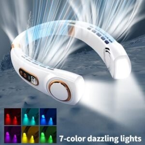 1pc, Wearable Neck Fan, Portable USB Rechargeable Hands-Free Bladeless 5-Speed Adjustable Personal