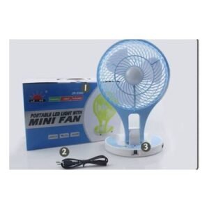 JR Portable Electric USB Rechargeable Fan With LED Light
