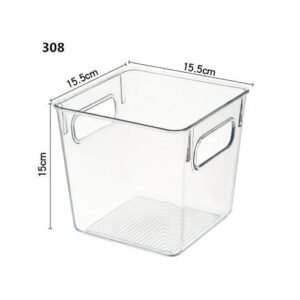 1/4pc Refrigerator Organizer Bins Stackable Fridge Food Storage Box with Handle Clear Plastic Pantry Food Freezer Organizer Tool