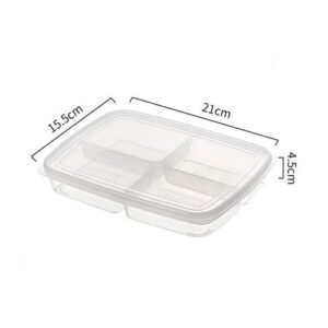 4 Grids Food Storage Box Container Fruit Vegetable Refrigerator Freezer Organizers Sub-Packed Meat Ginger Kitchen Accessories