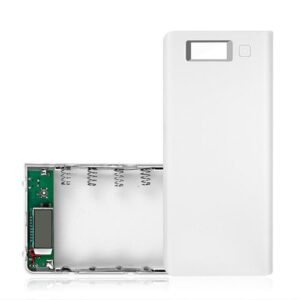 Portable LCD Screen Empty DIY 18650 Battery Case-White
