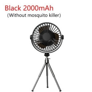 10000mAh Camping Fan Rechargeable Portable Fan Outdoor Ceiling Fan Withe Mosquito Killer Lamp Tripod 3 In 1 Stand Desktop Fan