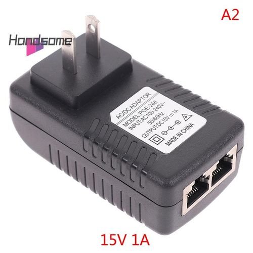 Handsome- AC 110V-240V to DC 12V 15V 24V 48V 0.5A 1A POE Injector power adapter NEW