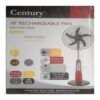 Century Quality Rechargeable Standing Fan With Solar Panel