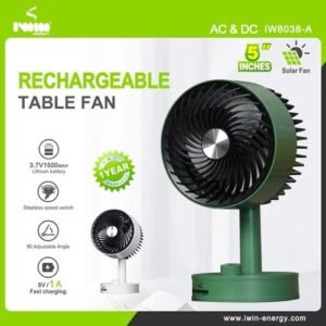 Super Mini Rechargeable Desktop  Fan 5inches IW8038-A