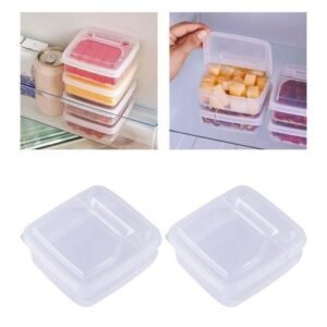 2 Pieces Compact Refrigerator Food Container Freezer Drawers Bins Food