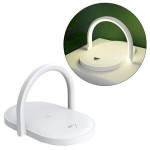 10W Qi Wireless Charger Desk Lamp Phone Holder USB Rechargeable White