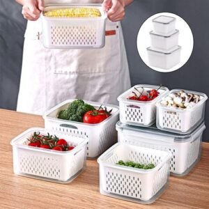 3-Pack Food Storage Container  Freezer Bins Square