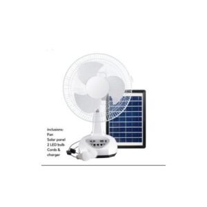 Rechargeable  Table Fan + Solar Panel + LED Bulbs