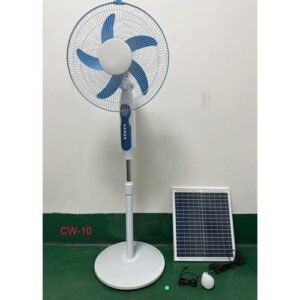 SOLAR ACCESS 16 Inches Solar Rechargeable Standing Fan AC/DC With Bulb