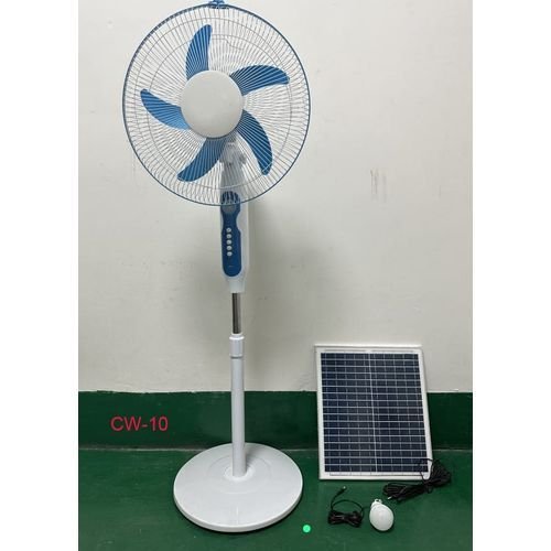 SOLAR ACCESS 16 Inches Solar Rechargeable Standing Fan AC/DC With Bulb